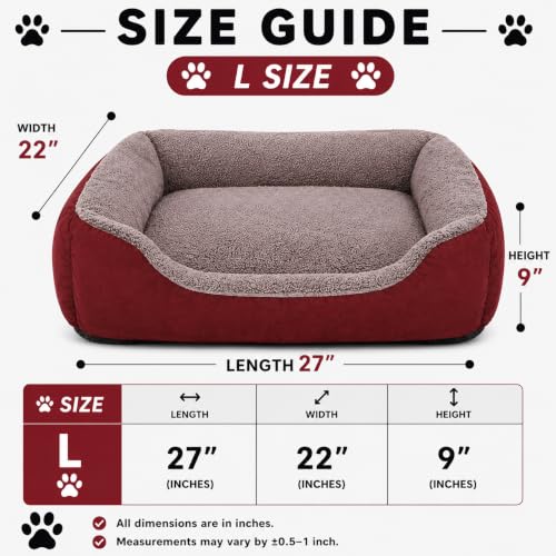 Image of SITSNOOZE Reversible Orthopedic Donut Dog Bed Large Size for Pets 10 to 20 kg Washable Cotton Sofa for Labrador, German Shepherd and Golden Retriever (Red & Brown, L)