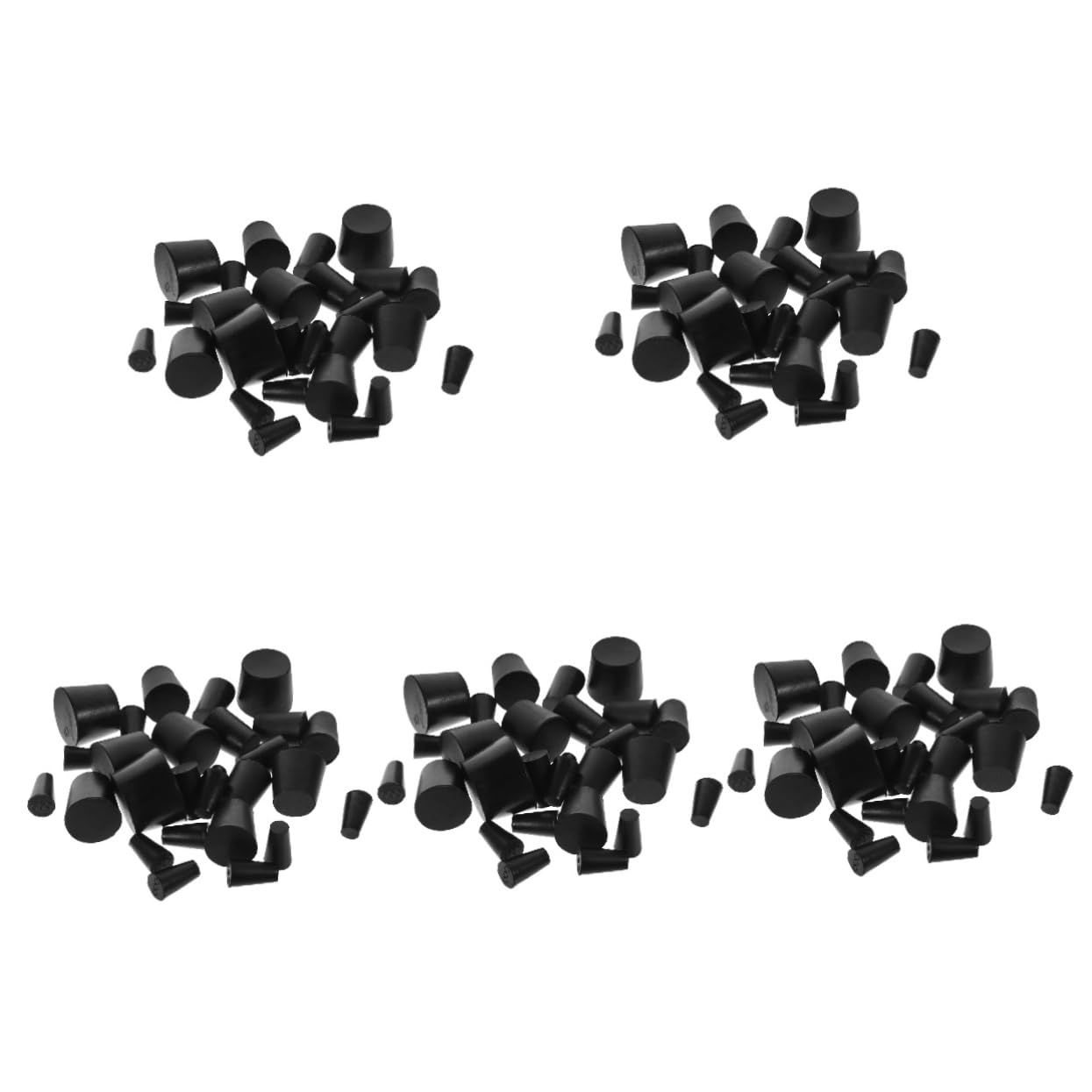 Gatuida 135 Piezas tapón de goma sólida tapones de caucho tapón de caucho enchufar tapones de goma para equipos de laboratorio tapón de tapón solo agujero Enchufes Componente
