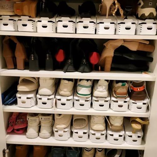 Rangement à chaussures empilable et réglable pour optimiser vos placards de maison - 8