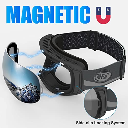 Findway Ski Goggles,Snowboard Goggles for Men Womens Ladies Over Glasses OTG Magnetic Interchangeable Spherical Lens,Anti-fog 100% UV Protection - Image 3