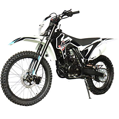 X-PRO Titan 250cc Dirt Bike with LED Light Zongshen Engine Pit Bike Gas Dirt Bikes Adult Dirt Pitbike 250cc Gas Dirt Pit Bike, Big 21 18 Wheels!(Black)
