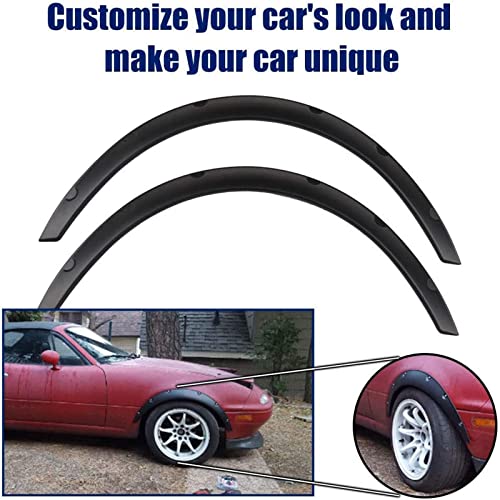 Rulline Universal Fender Flares Front & Rear Fender Flares Over Wide Body Wheel Arches 4Pcs 2Inch (50Mm) #TOP3