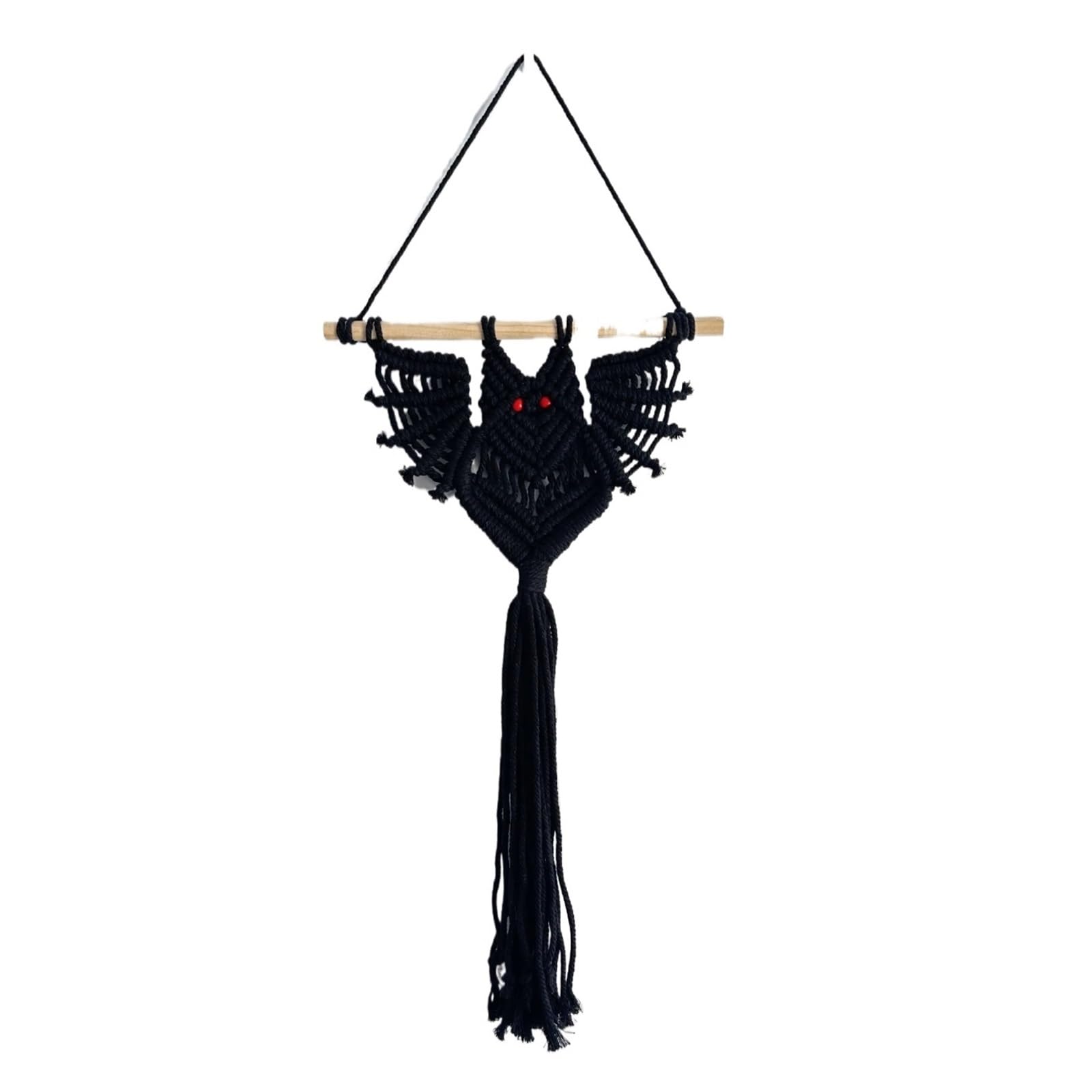 FGUJSUR Tapestry Wall Hanging Halloween Hanging Decoration Cotton Rope Wall Hand Woven Bat Tapestry Pocket Boho Decor(Color 01)