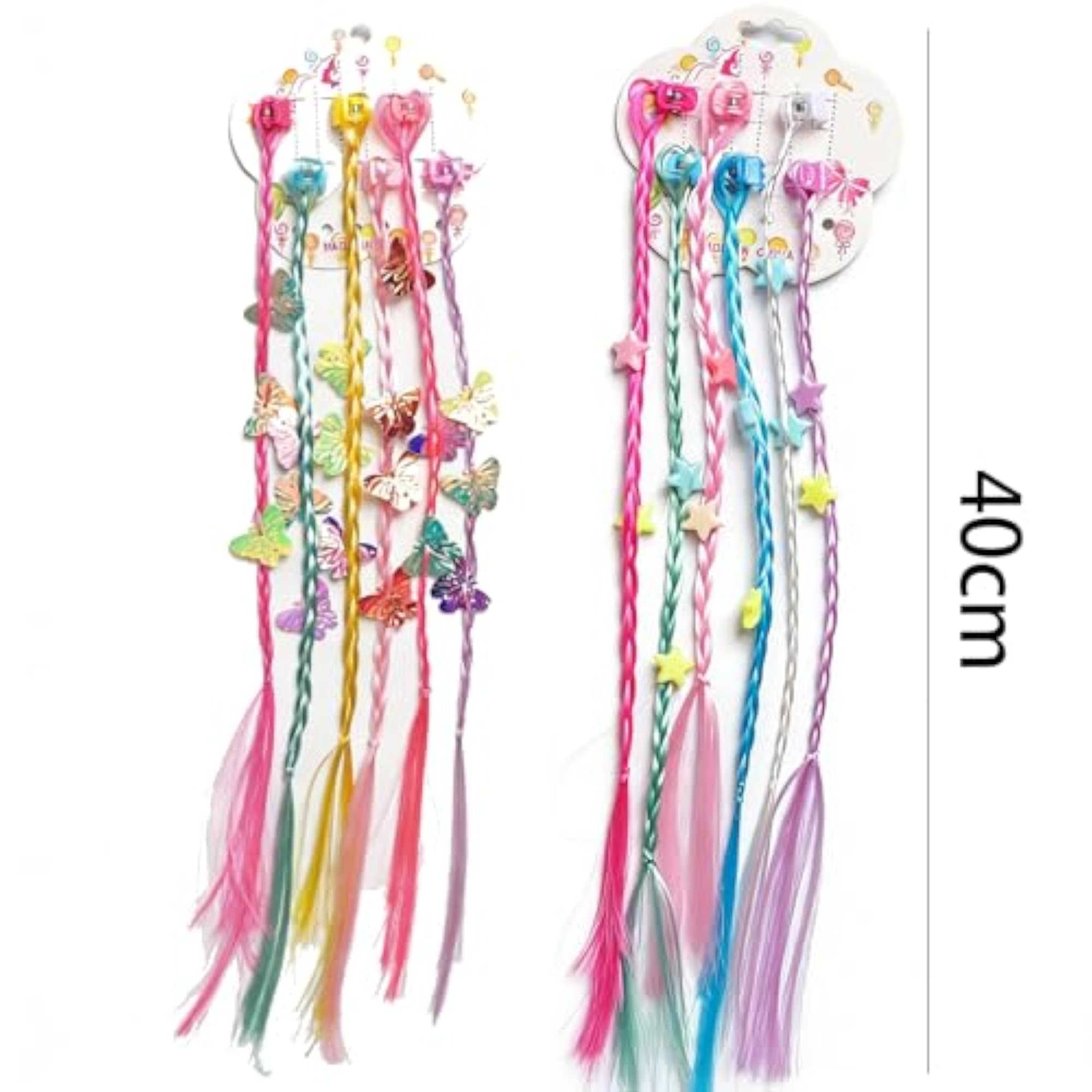 2Pcs Set Hair Clips for Girls, Glitter Butterfly and Star Accessories