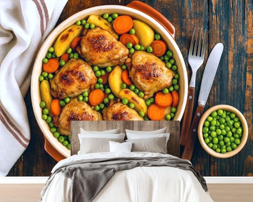 Wall Mural Peel & Stick Chicken & Veggies 69"x96