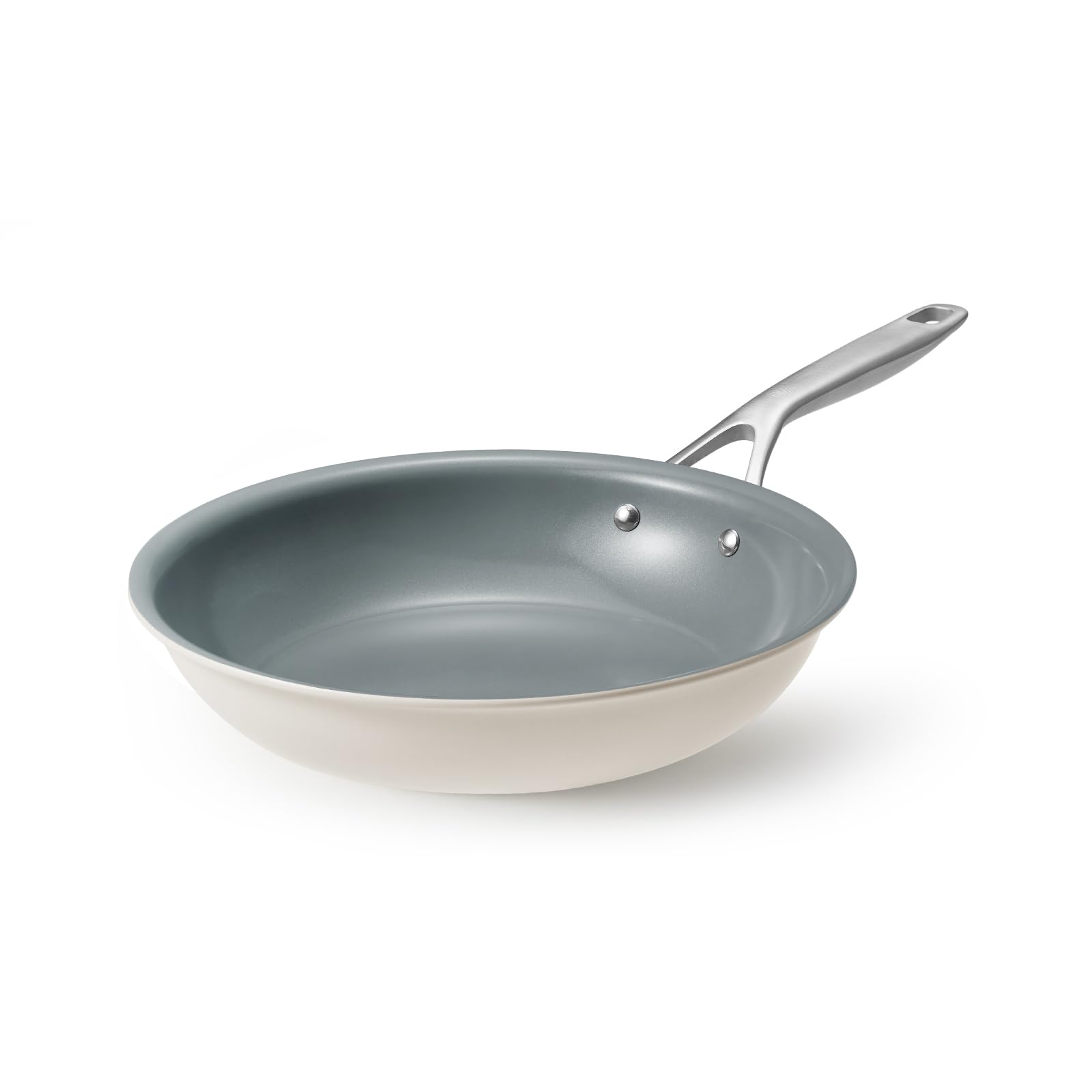 BLAZANT Padella Antiaderente 28cm in Ceramica, Senza PTFE e PFOA, con Manico in Acciaio Incluso, Base SolidPlate per Induzione, Padelle per Tutti i Piani Cottura, per Cucina Familiare Quotidiana