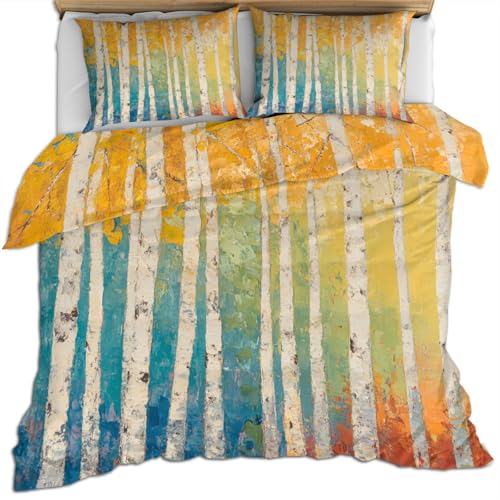 Parure de lit 260x220 cm premium motif abstrait avec taies