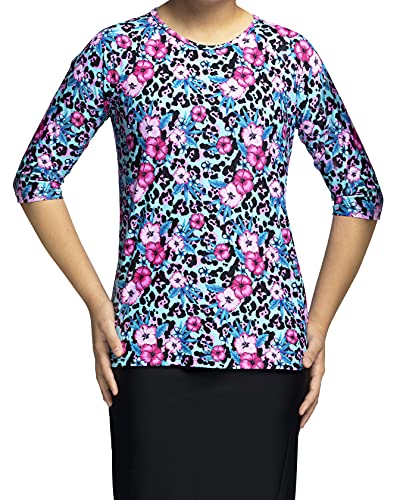 Image of Girl Modest Tznius Rashguard for Girls, 3 /4 Sleeve UPF 50+ Sun Protection