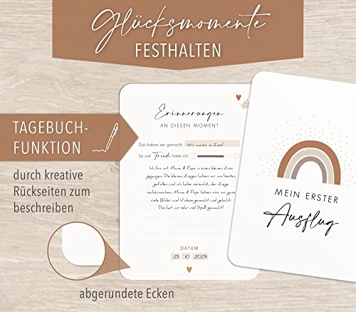 40 Meilensteinkarten Baby - Inspirierendes Meilenstein Karten Set inkl. Geschenkbox - für Mädchen & Junge - Hallo Du Regenbogen – Bild 3
