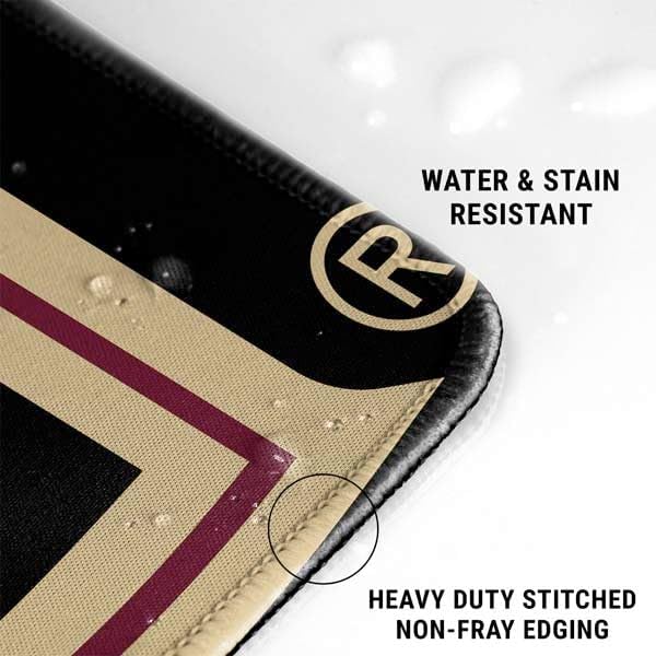 Skinit Extra Large Gaming Mouse Pad - Officially Licensed FSU Seminoles Black Design with Stitched Edges, Waterproof, Non-Slip Rubber Base, Desk Mat for Keyboard & Mouse, 35.75" x 15.4" inches