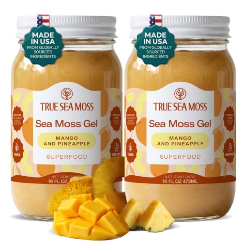 True Sea Moss – Sea Moss Gel – Mango/Pineapple, Pack of 2 (Labels may Vary)