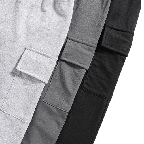 Boys Casual Pants-Solid Color Soft Trousers-Toddler Boys 3 Pack Sweatpants Set (3-7 Years)3