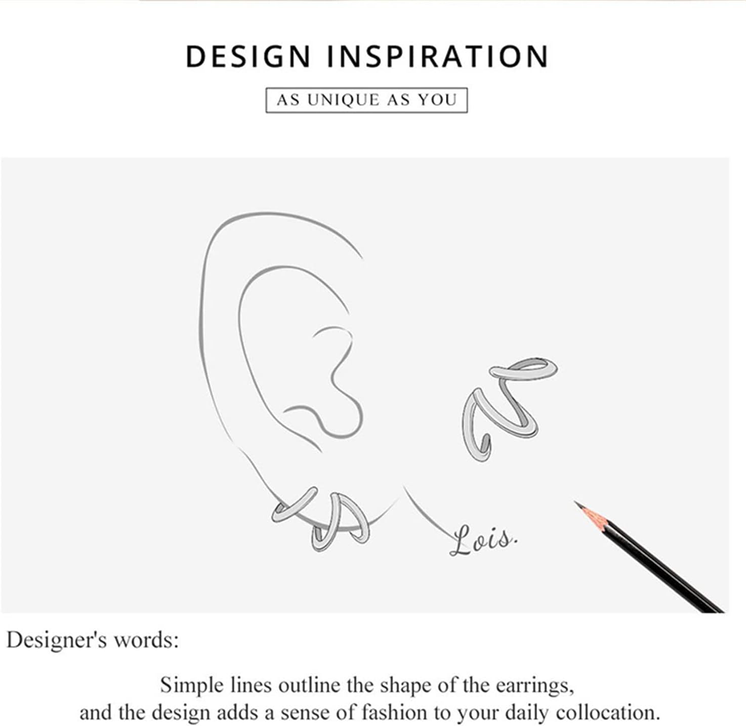 BISAER 925 Sterling Silver Triple Illusion Stud Earrings Double Huggie Hoop Earrings for One Hole Simple Trendy Claw Earring for Women Jewelry Gifts - Image 8