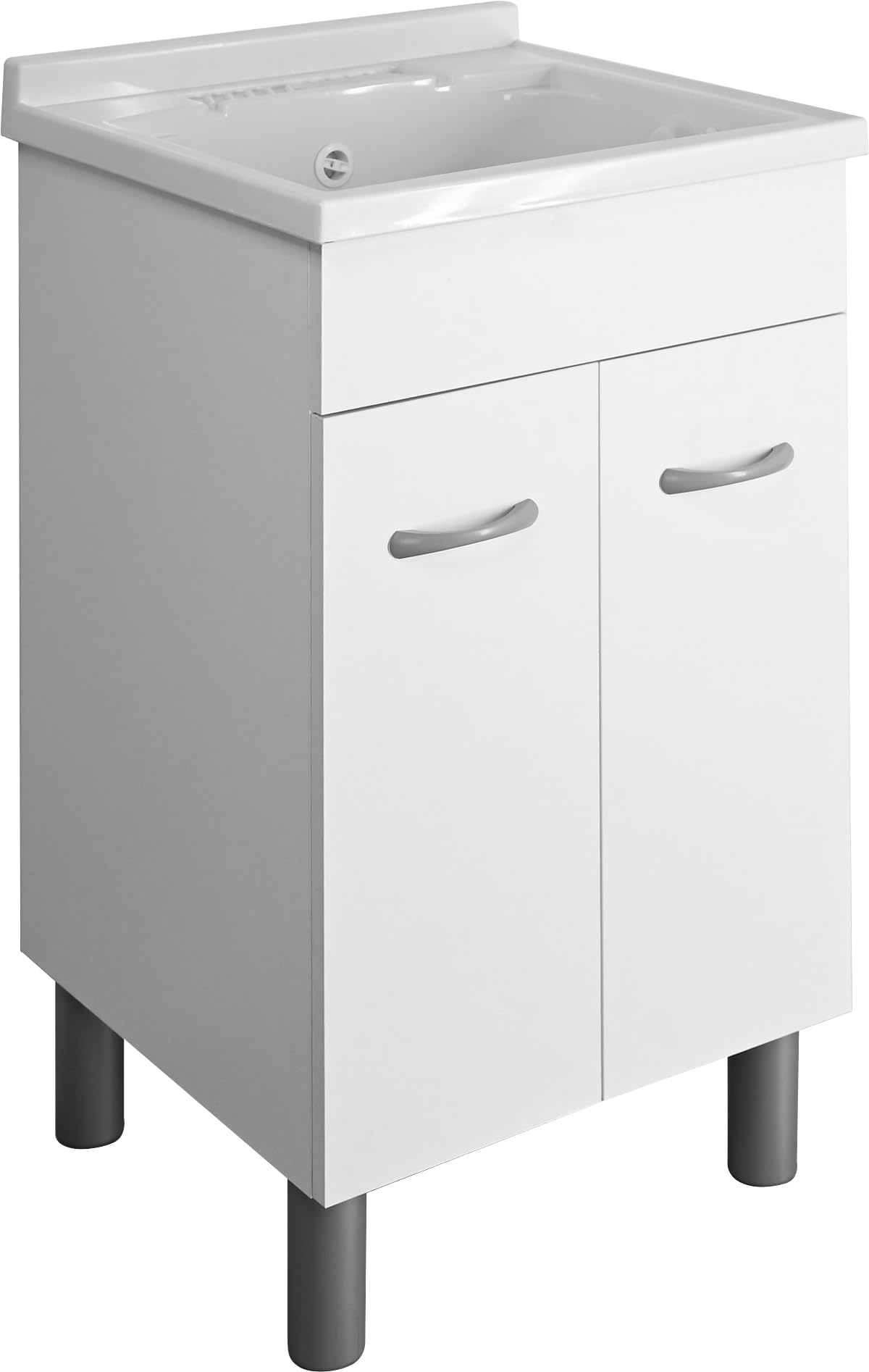 Mobile lavatoio lavanderia P 50 L 50 ATHENA con pilozzo asse di lavaggio e sifone resistente ad acqua e umidità (50 x 50)