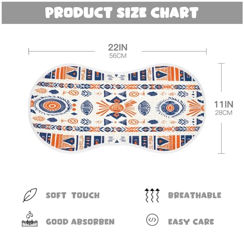 Native American Tribal Muslin Baby Burp Cloths - Super Absorbent and Soft Burping Rags - Cotton Burp Clothes Set for Boys and Girls, 2 Pack3