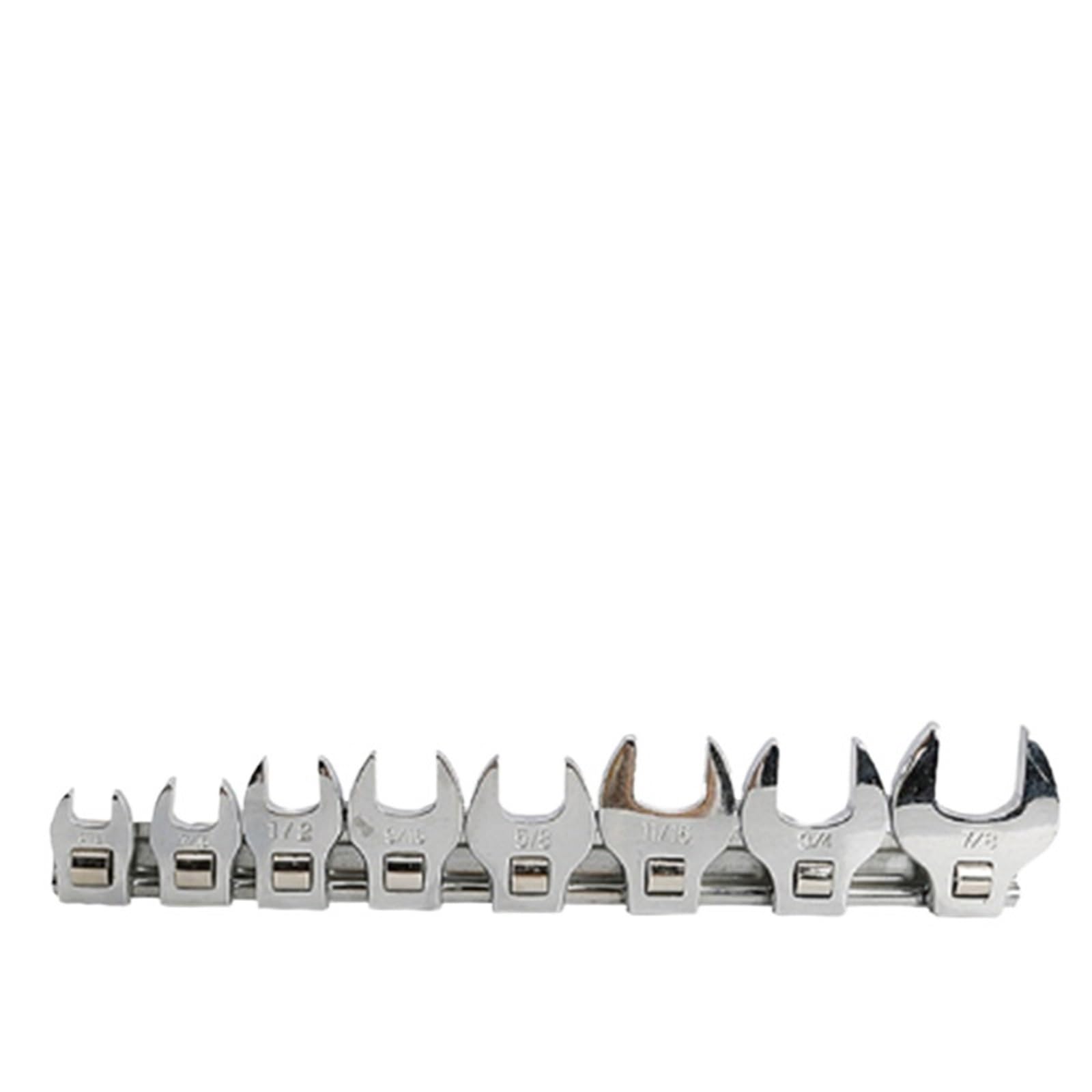 Xuczhai One Color 8Pcs 3/8 Inch Drive Crowfoot Wrench Set 10-22Mm Metric Chrome Plated Crow Foot Or Imperial Keys Multitool(Imperial)