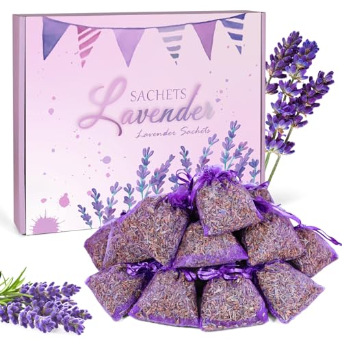 Scent-Hi 20 Saquitos de Lavanda con 8 g, Bolsas de Lavanda, Bolsitas de Lavanda Natural, Bolsa de para Armario, Ropa y Armario.