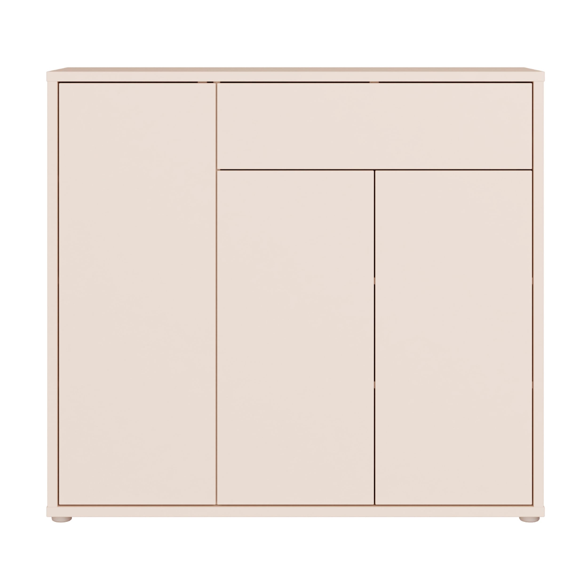 Forte Alice Springs Schuhschrank 100 110, modern-minimalistisch, 3-türig, 1 Schublade, Flur, Holzwerkstoff, Kaschmir Beige, 109,2 cm breit x 99,1 cm hoch x 34,9 cm tief