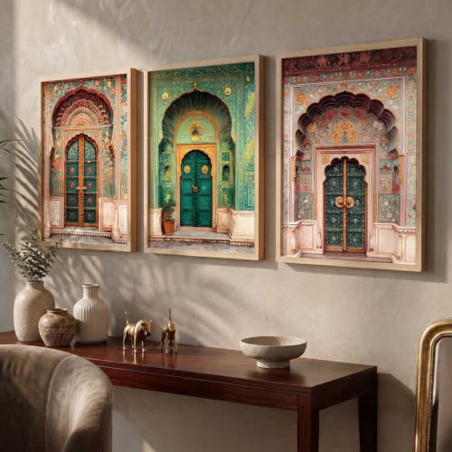 Image of kotart Classic Indian Art Traditional Paintings for Living Room | Framed Wall Painting for Home Room Bedroom Office Wall Decor | Poster With frames Set of 3