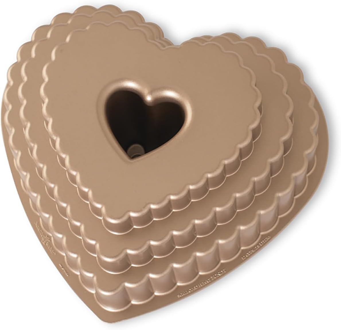 Tiered Heart Bundt, 12 Cup, Toffee