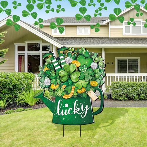 Memorywuu Decoration Yard Sign Stake 14.2 Inch Yard Decor(St Patricks Day)