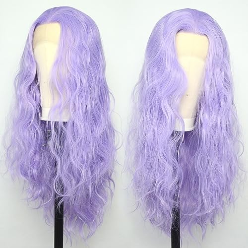 Luwigs Lavender Purple Wavy Lace Front Wig, 22 Inch
