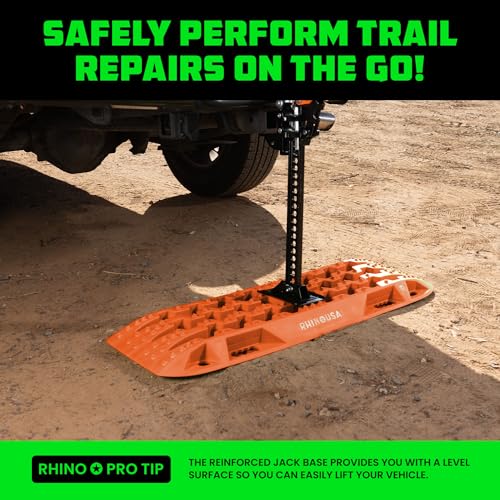 Image of Rhino USA Off-Road Traction Boards (2-Pack) - Sand, Mud & Snow (Orange)