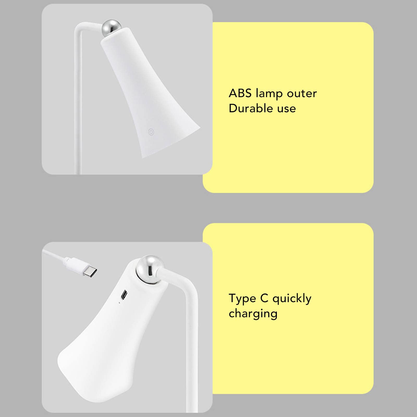 Lampe de Bureau LED 4 en 1, 3 Luminosités, 14 Puces Lumineuses, Lampe de Lecture, Lampe de Bureau sans Fil pour le Soin des Yeux, Lampe Murale à Pince de Table avec Aspiration