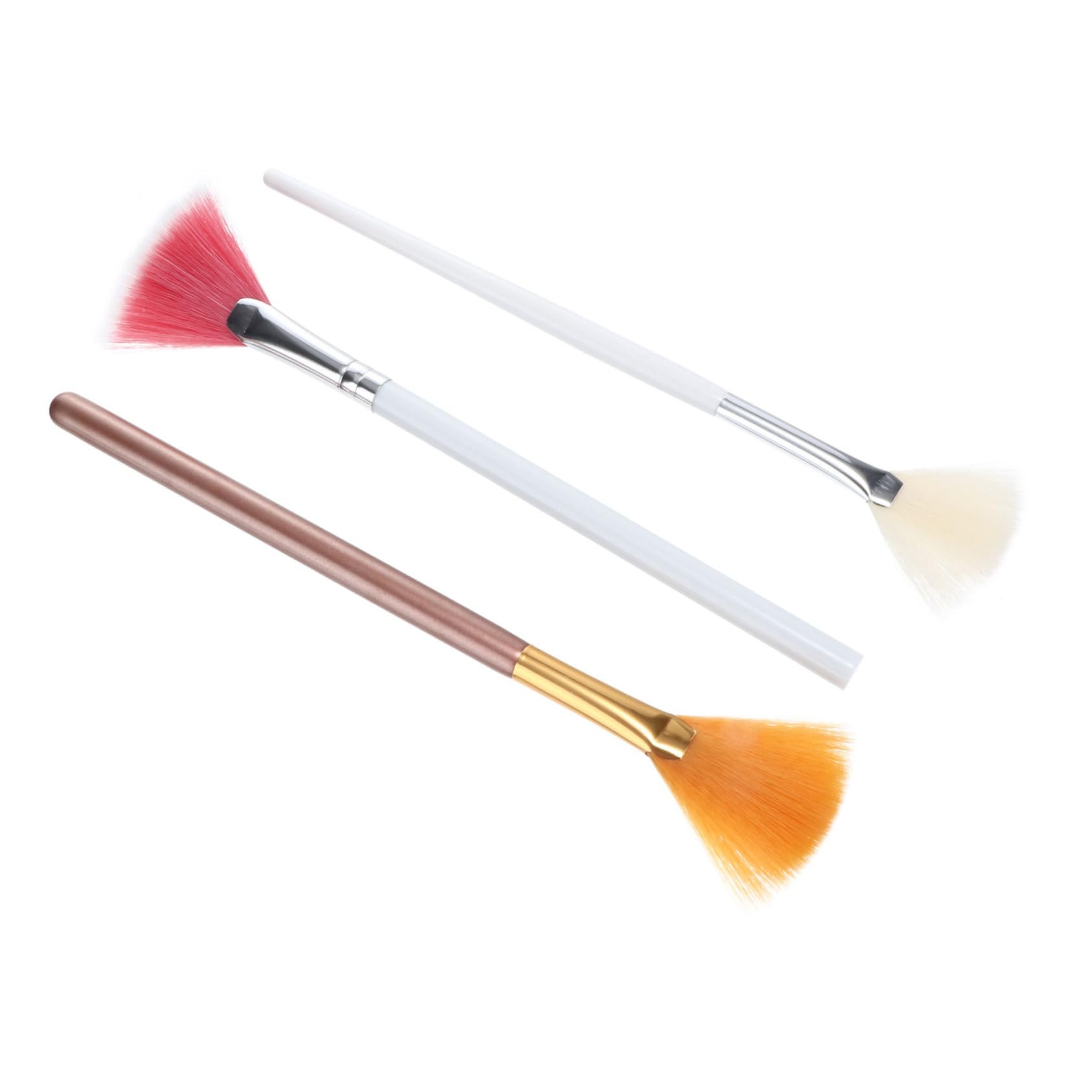 DOITOOL 12piezas Brochas De Maquillaje Forma De Fan Para Iluminadores y Contorno Herramientas Cosméticas Profesionales Para Uso Diario y Especial