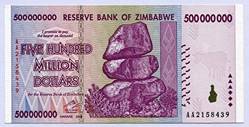 Simbabwe Pick-Nr: 82 2008 500 Mio. Dollars (Banknoten für Sammler)