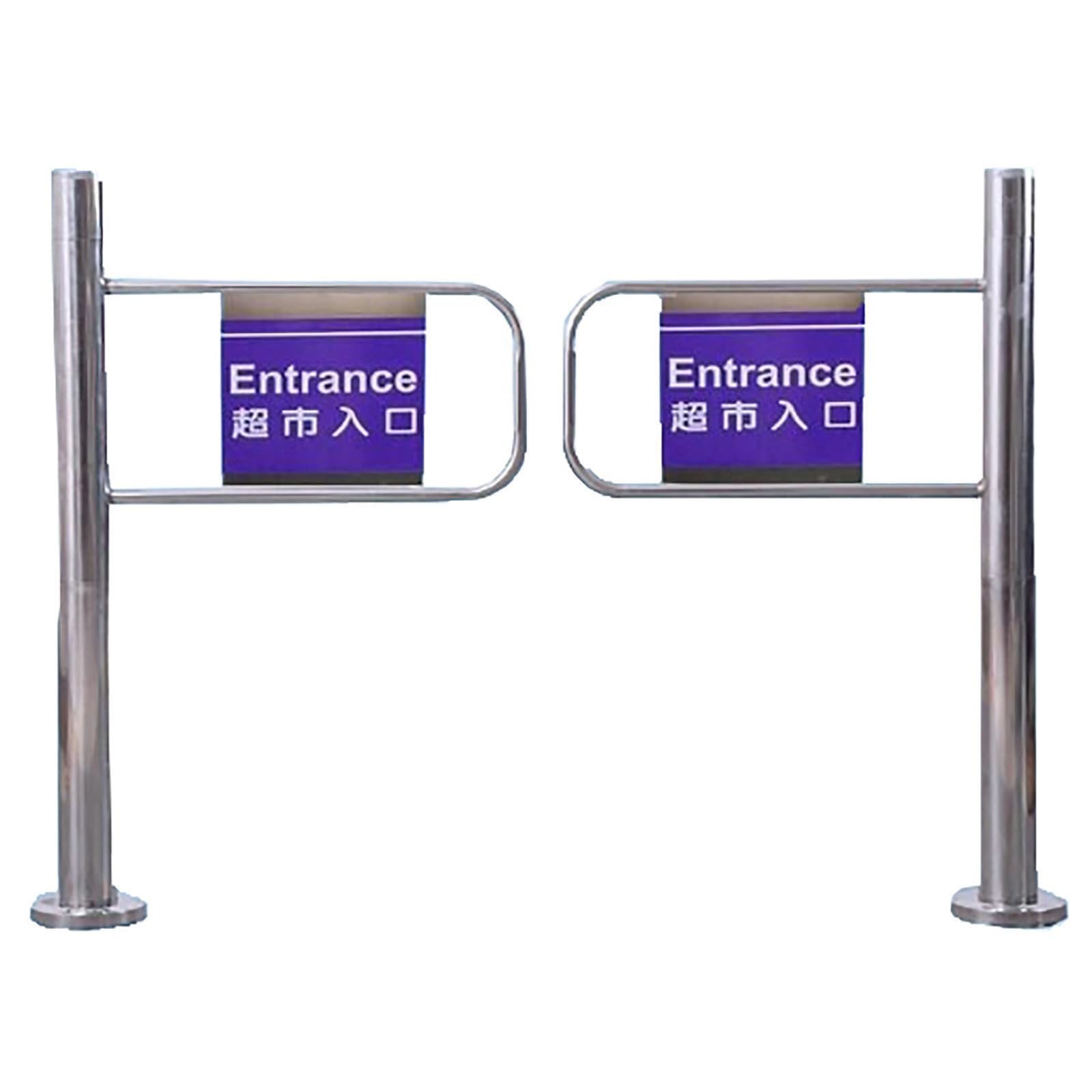 Générique Portillon de sécurité à Ressort à Fermeture Automatique pour supermarchés et Parcs - Barrière piétonne argentée Durable 50 x 97 cm, Porte battante à Sens Unique pour Une sécurité renforcée
