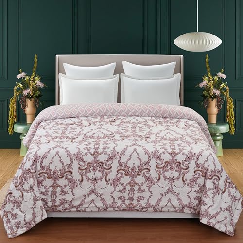 Image of Florida Floral Microfiber Comforter Set for Double Bed Soft Reversible 180 GSM AC Comforter with King Bedsheet & 2 Pillow Covers