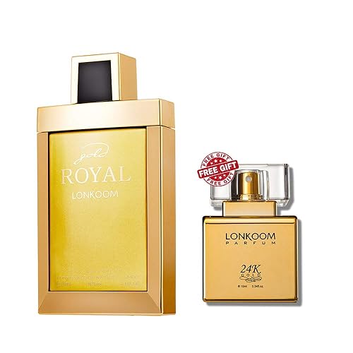 Lonkoom Royal Gold - Fragancia para mujer aroma floral y amaderado notas de perfume de hojas verdes corteza rosa narciso lavanda cedro almizcle -