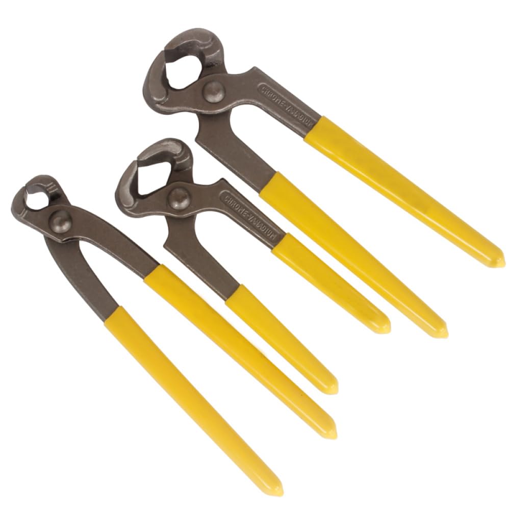 3 pinzas de carpintero, alicates extractores de clavos, cortador de alambre, pinzas de corte de cables