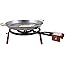Garcima Valencia Paella Pan Set with Burner, 18 Inch Carbon Steel Outdoor Pan and Mini Legs Imported from Spain (12 Servings)