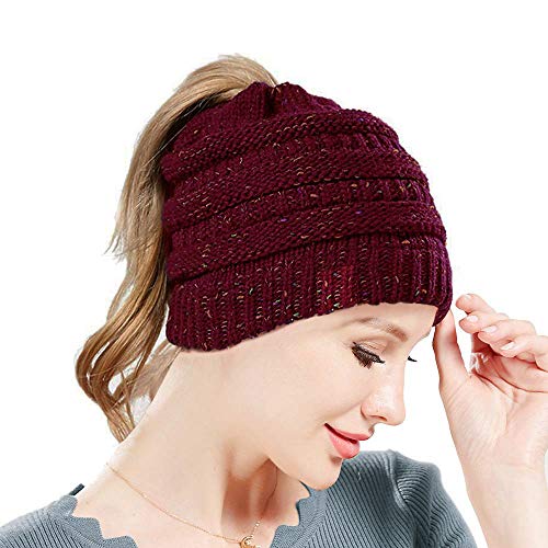 SWEDREAM Sombrero Invierno Gorros de Punto Gorras para Mujeres Crochet Cálido Suave Sombreros de Esqui (Rojo)