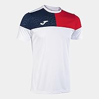 Joma Maglia a Manica Corta Uomo Crew V Bianco Rosso Blu Navy