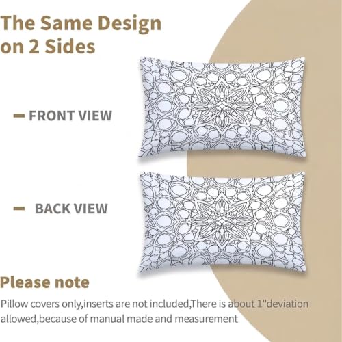 Oreiller Canapé Motif Impression Double Face Imperméable Blanc - 5