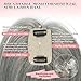 isheeny Hair Toppers For Women Real Human Hair White Highlight Grey 8Inch Human Hair Topper for Women, 2 Clips Secure Hold, Realistic Artificial-Base Scalp For Changing Your Look