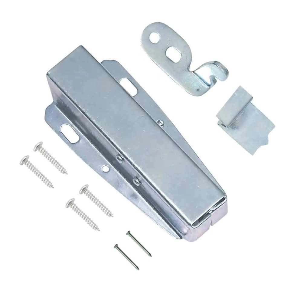 TERF® Heavy Duty Touch Latch Automatic Spring Catch For Press To Open Silver Cupboard Doors Loft Attic Hatches Including Fixing