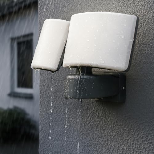 Miratic Projecteur Led Extérieur Double 2x20W - 2x1600lm Blanc Chaud 3000K Eclairage Exterieur Jardin Allée Garage Lampe Exterieure avec Haute Résistance...
