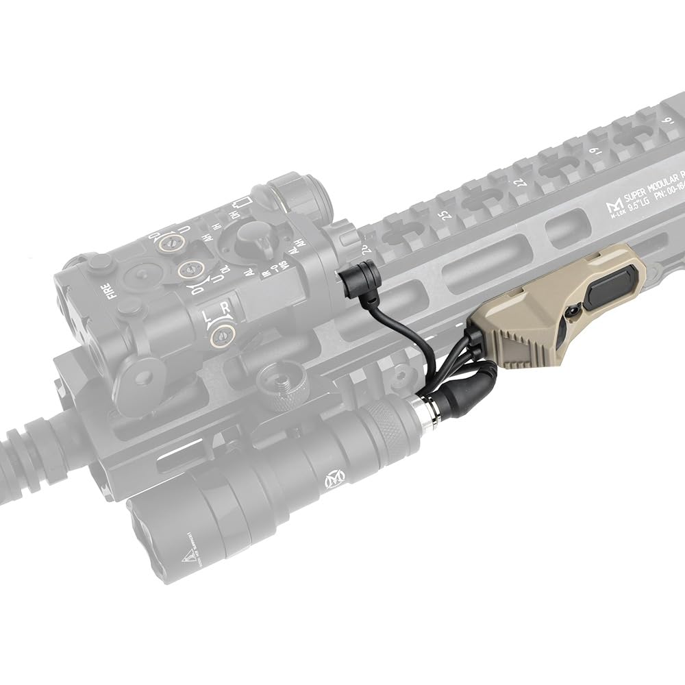 Double Port SF et commutateur de prise 2.5 MM Interrupteur de torche,M300 M600 et PEQ DBAL Series Lampe de poche double presseur pour Mlok Keymod 20mm Picatinny Rail (Bronzer)