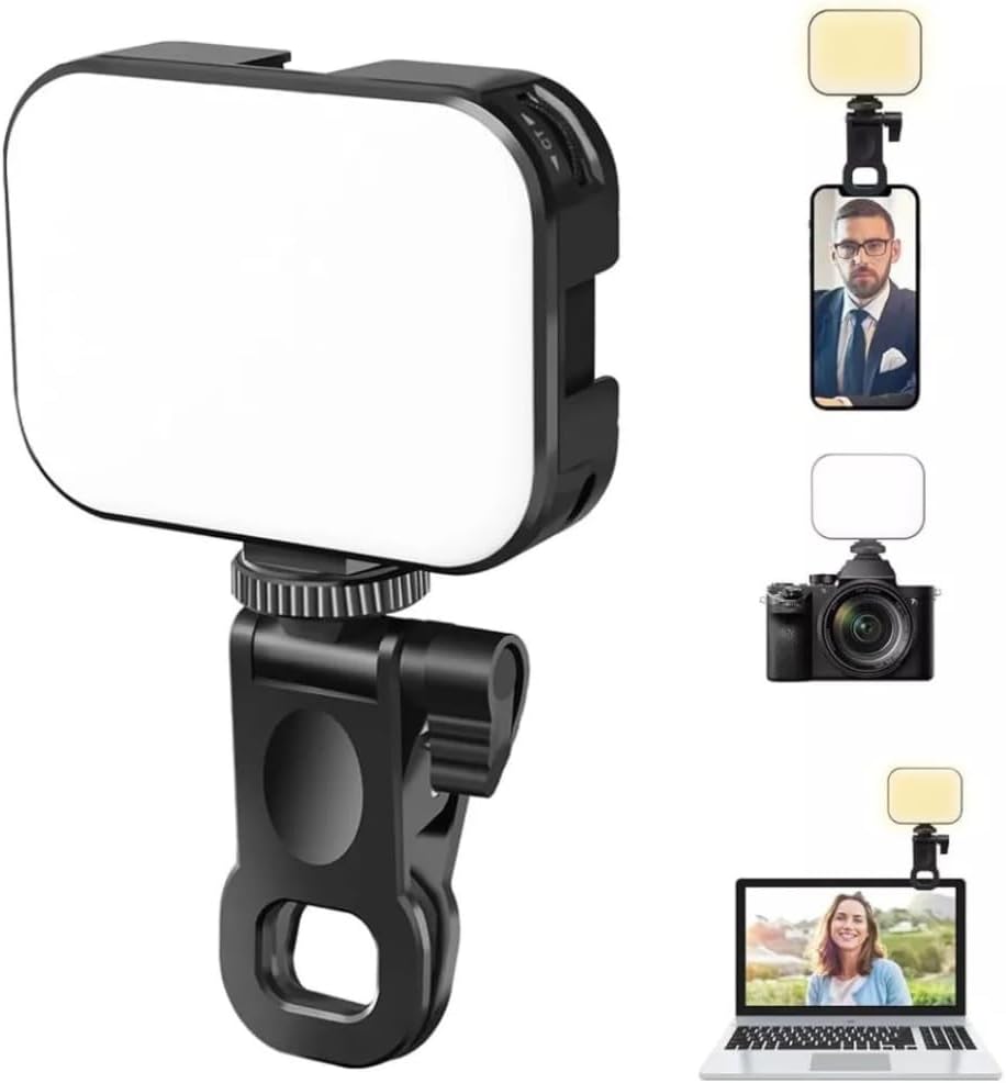 Tubarão Stores Luz Selfie Led Ring Light Clipe Profissional Fotografia Flash Celular Câmera Notebook Universal Iluminação De Preenchimento De Vídeo E Foto.
