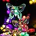 Qedertek Butterfly Solar String Lights, 24.6ft 40 LED Waterproof Christmas Lights Decorative Lighting for Outdoor, Home, Fence, Garden, Patio, Lawn, Party(Multi-Color)