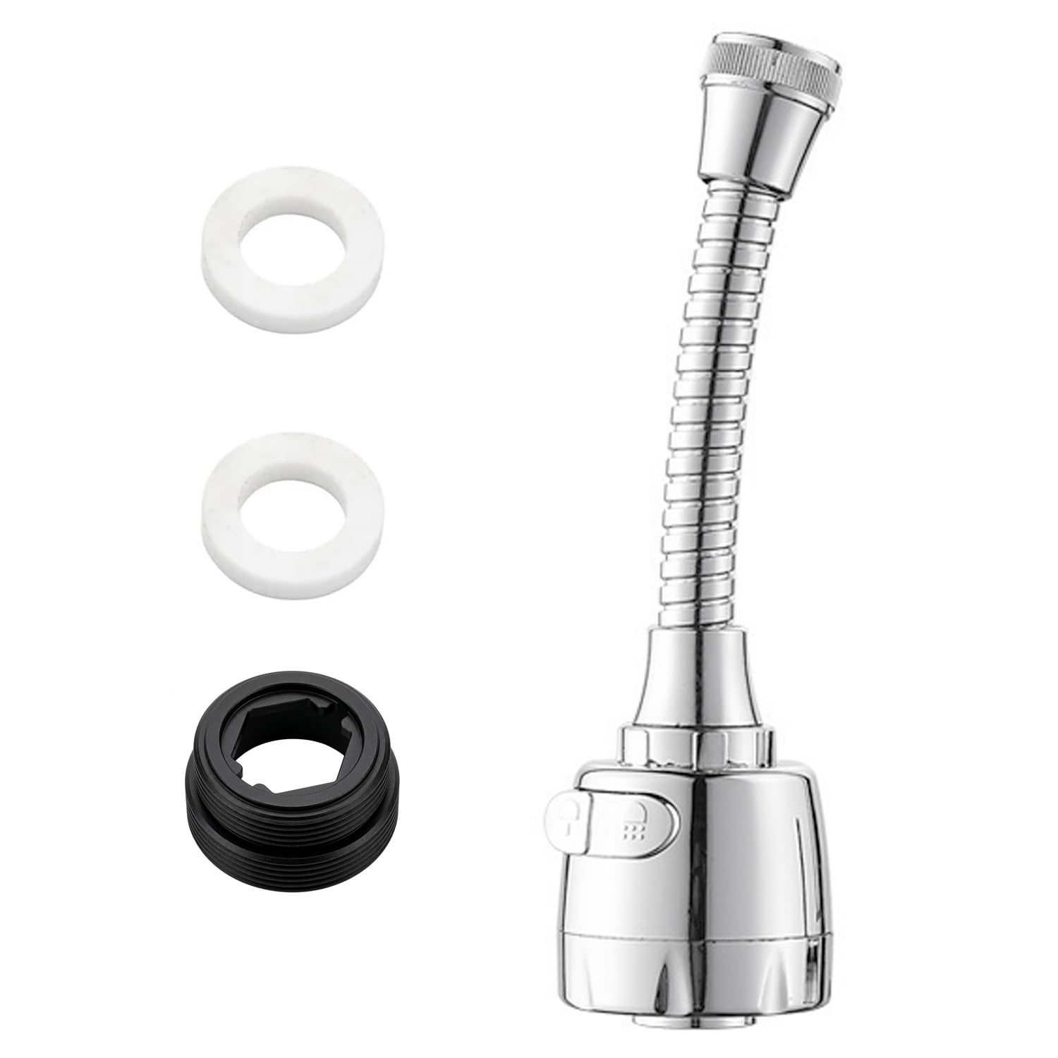QZKJQDD Kitchen Tap Spray Head, 2 Function 360° Swivel Spout Tap Extender with Adapter Accessories Universal Sink Tap Spray Head Attachment Faucet Extension Adapter Faucet Aerator for Kitchen Sink