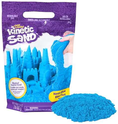 Kinetic Sand, 900 g niebieskiego piasku do zabawy, zabawki sensoryczne dla dzieci, zamykana torebka (opakowanie może się różnić), dla dzieci w wieku od 3 lat