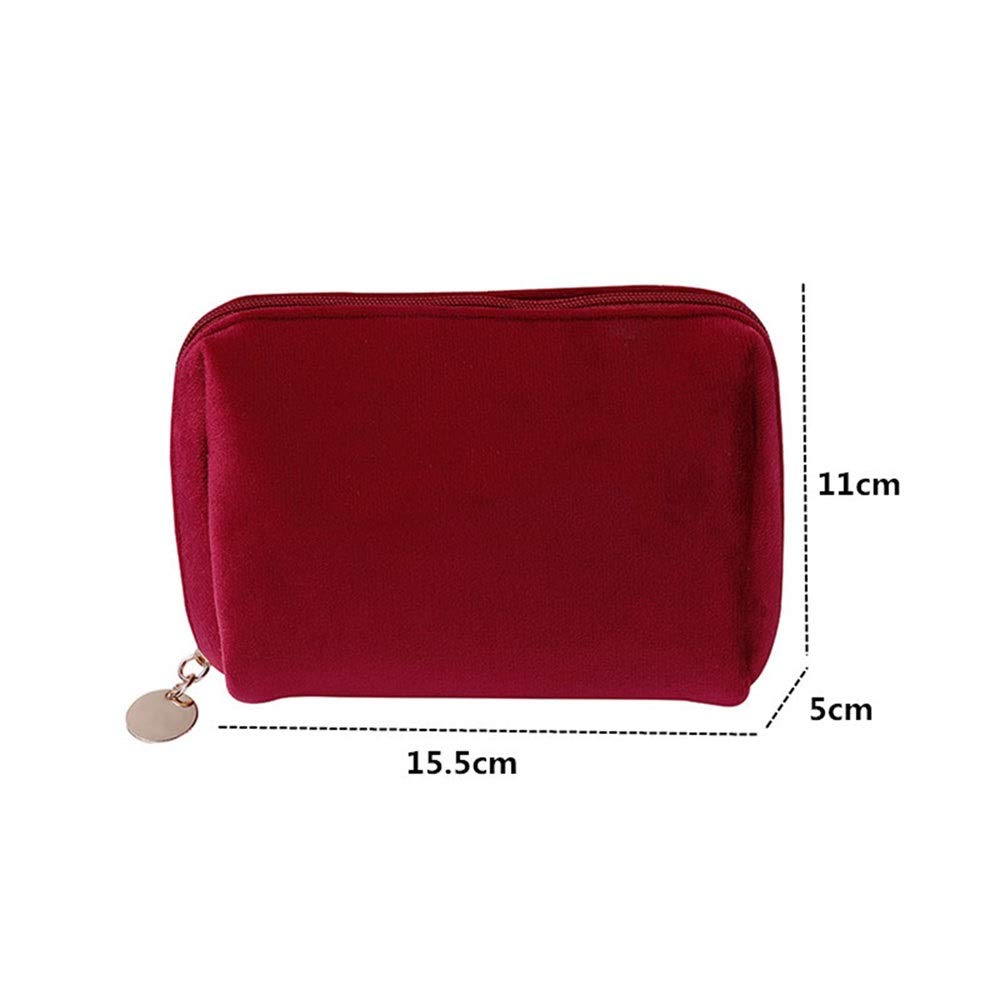 Kosmetyczka 1 szt. Damska aksamitna kosmetyczka na zamek błyskawiczny Duża kosmetyczka podróżna Jednolity kolor Kobieca kosmetyczka. (Kolor: khaki) (szary)