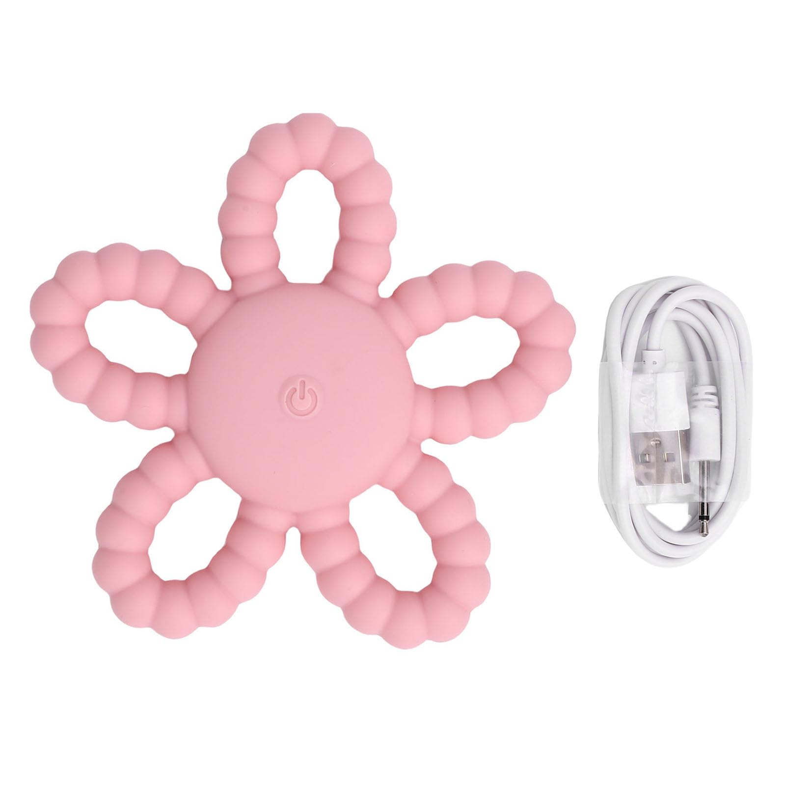 Generic Vibrating Sensory Chew Toy Textured Massage Silicone Teether Easy Grasp for Babies 6-12 Months Old, Easy to Clean (Pink) — view 5