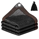 NUTKIT Schattierungsnetz, Schattiernetz mit Ösen, 90% Beschattung UV-Beständiges, Dick Schattiernetz Sonnensegel, Atmungsaktiv Beschattungsnetz für Gewächshaus, Garten, Außen, Dach(Schwarz, 2 x 3m)