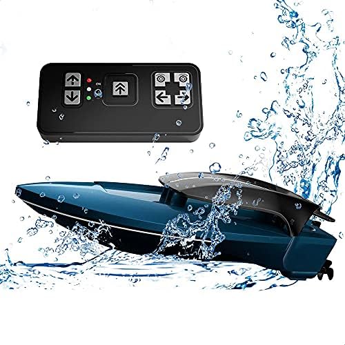 STSEEACE Electric Speed Boat, Nautical Model, Mini Wireless Remote Control Boat, Competitive Water Play, Rechargeable Waterproof Boat, Children's Toy, Blue, 2.4GHz, Swimming Pool and Lake Boat